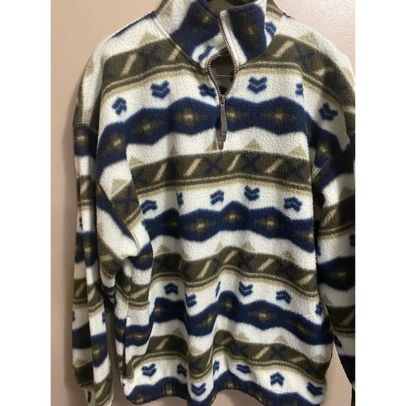 Vintage 90s Bugle Boy Fleece Pullover 1/4 Zip - Picture 2 of 6